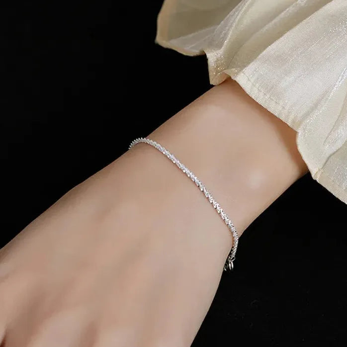 Luxury Silver-Plated Roman Rhinestone Geometric Bangle Bracelet for Women Jewelry