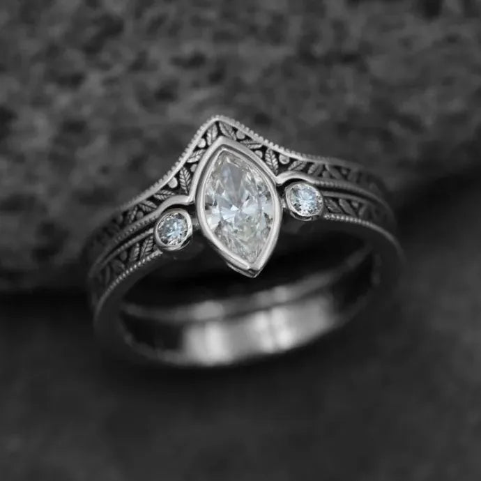 Revivalism Imitation Crystal Zircon Women Wedding Party Ring Fine Gift