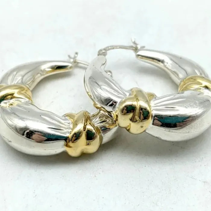Golden Oval Zinc Alloy Earrings Simple Geometric Style for Women Birthday Gift