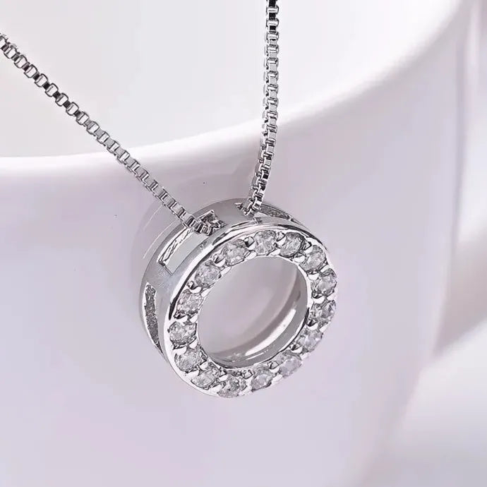 Trendy Geometric Cubic Zirconia Necklace Copper Alloy Clavicle Chain Women