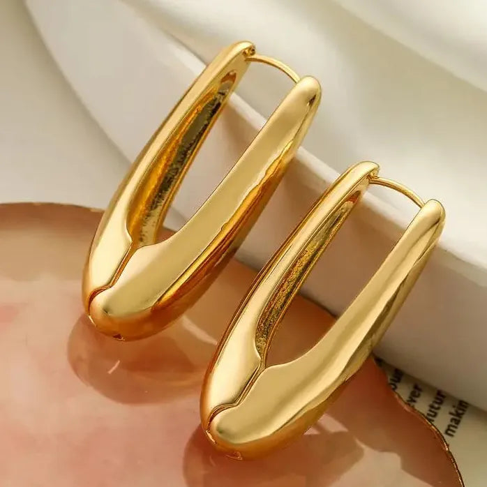 Geometry Water Drop Earrings for Women Punk Gold Statement Fashion Jewelry