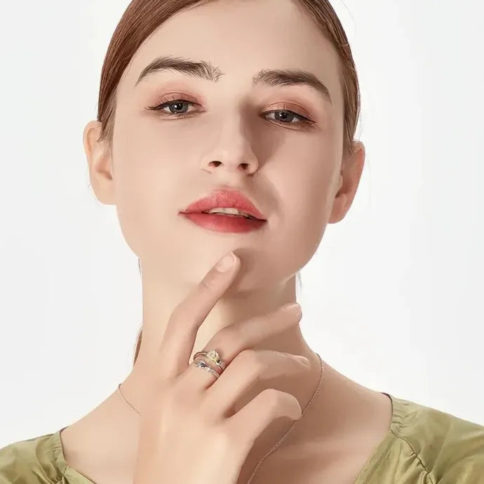 Hands & Flower Design Opening Ring Love Always With You Brass Jewelry