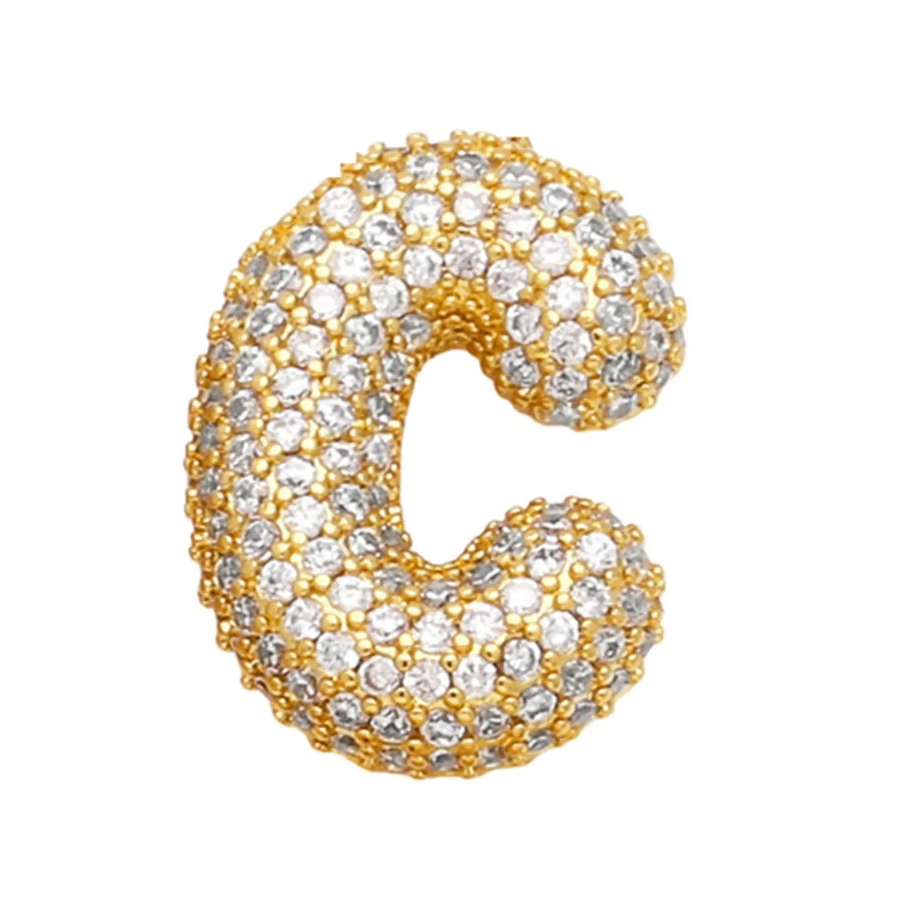 2026 Stainless Steel Bubble Letter A-Z Necklace Cubic Zirconia Pendant Women Girls