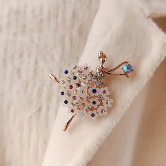 Luxury Ballet Girl Brooch Pin Elegant Gift for Men & Women