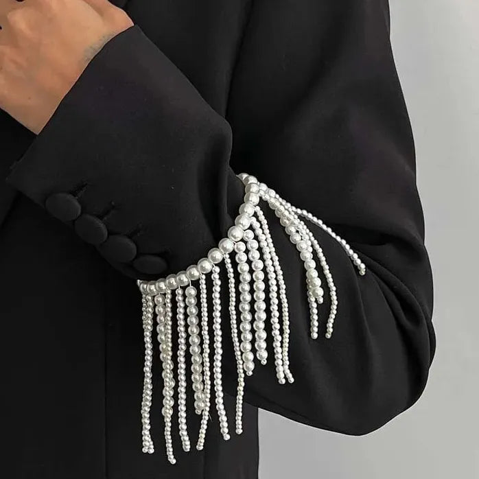 Retro Imitation Pearl Bead Tassel Bracelet Women Luxury Wedding Jewelry Gift