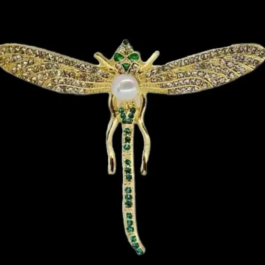Vintage Chinese Dragonfly Dragon Brooch Pin Classic Jewelry Gift