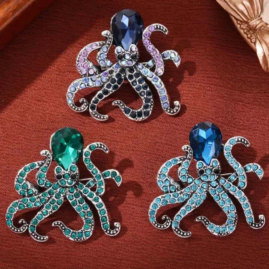 Classic Octopus Brooch Marine Creature Jewelry for Men and Women