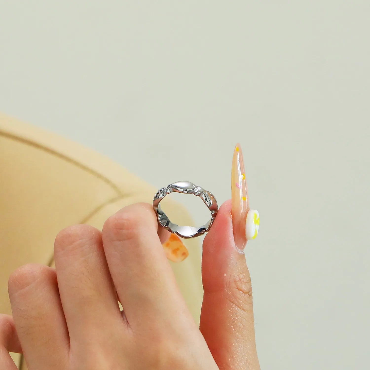 18K Gold Plated Tiny Fish Ring Stainless Steel Hypoallergenic Polished Jewelry