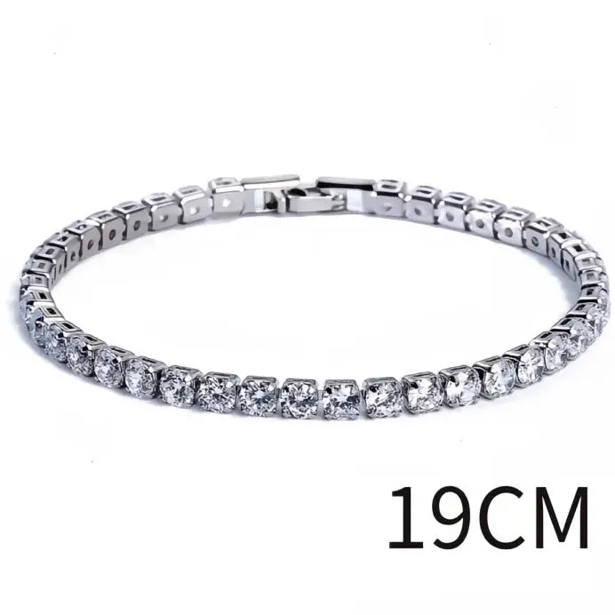 Elegant Women's Cubic Zirconia Link Chain Bracelet Gift Jewelry