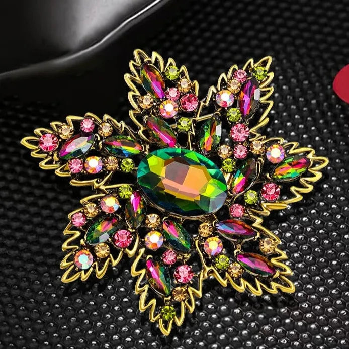 Classic Floral Brooch Wedding Party Jewelry Accessory for Women