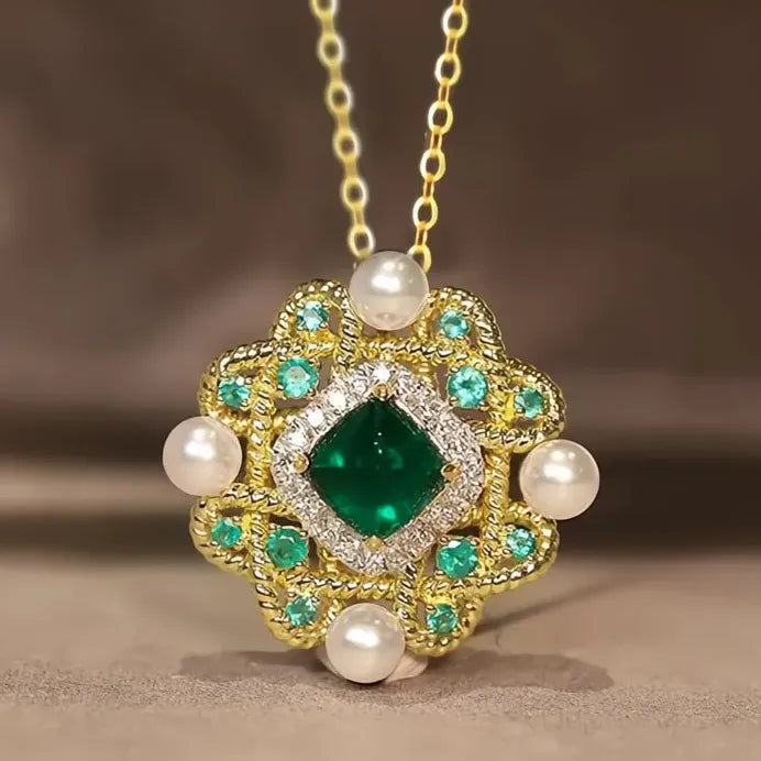 Elegant Women's Pendant Necklace with Imitation Pearl & CZ for Weddings