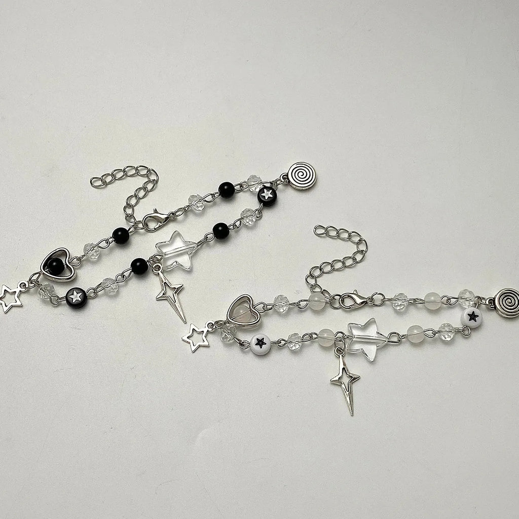 Y2K Couple Bracelets TV Girl Matching Beads Friends Jewelry Gift Trendy Chain