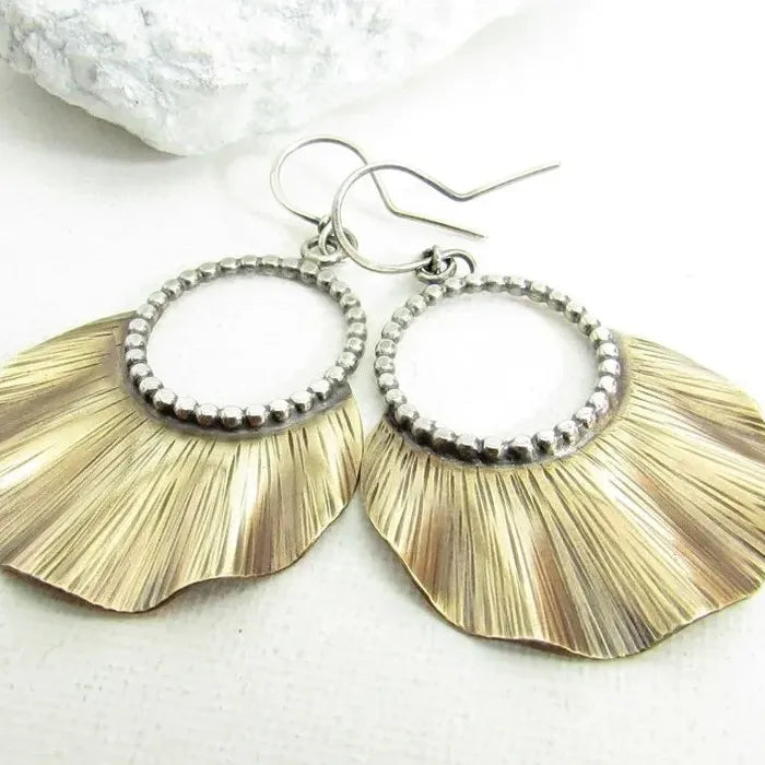 Metal Half Round Ethnic Bohemian Drop Earrings for Women Zinc Alloy Jewelry