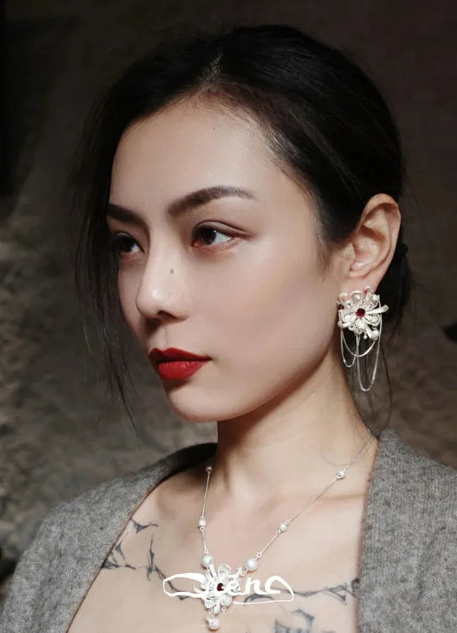 Vintage Plant-Shaped Copper Stud Earrings for Women Jewelry Gifts Party