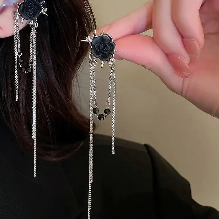 Blue Tulle Butterfly Clip-On Earrings for Women No Piercing Fashion Jewelry
