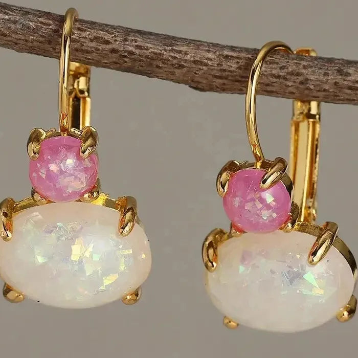 Simple Exquisite Gold Drop Earrings Resin Zinc Alloy Women's Jewelry Hot Sale