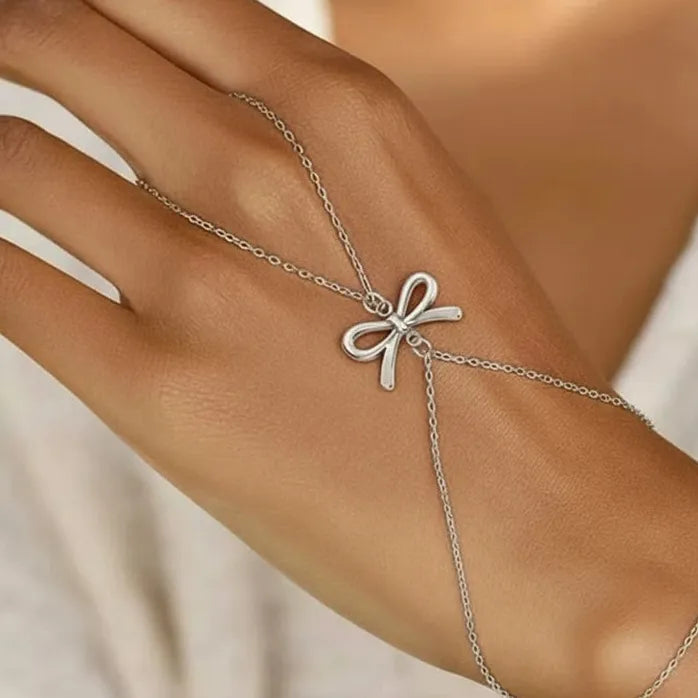 Adjustable Stainless Steel Bowknot Bracelet for Women Sweet Jewelry Gift