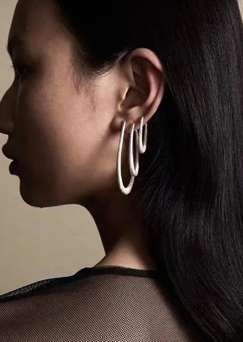 2024 Vintage Water Drop Hoop Earrings Copper Alloy Unisex Jewelry Gift