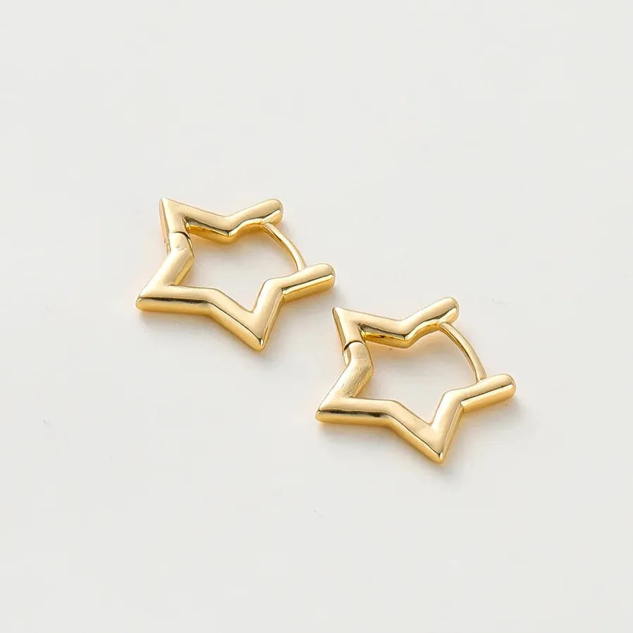 6Pcs Star Hoop Earrings for Women Gothic Rock Piercing Jewelry Fashion Accessory