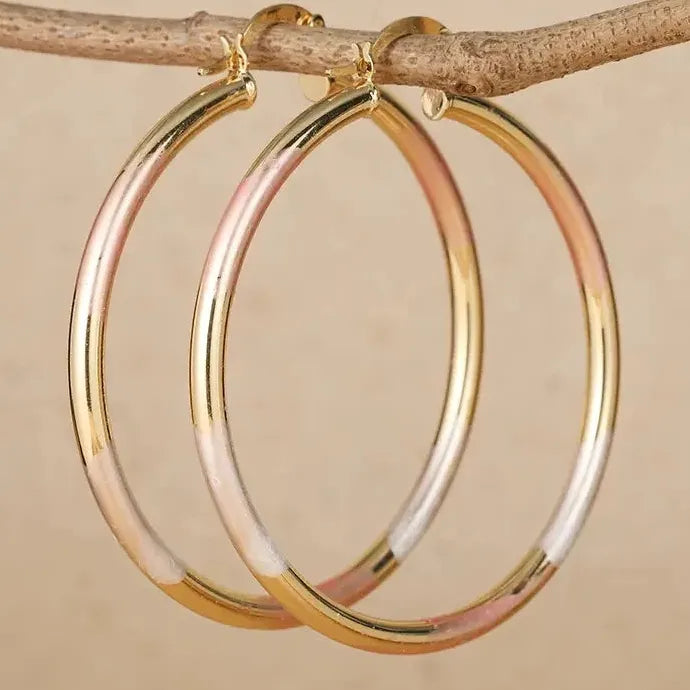 Classic Gold Color Geometric Hoop Earrings for Women Metal Jewelry