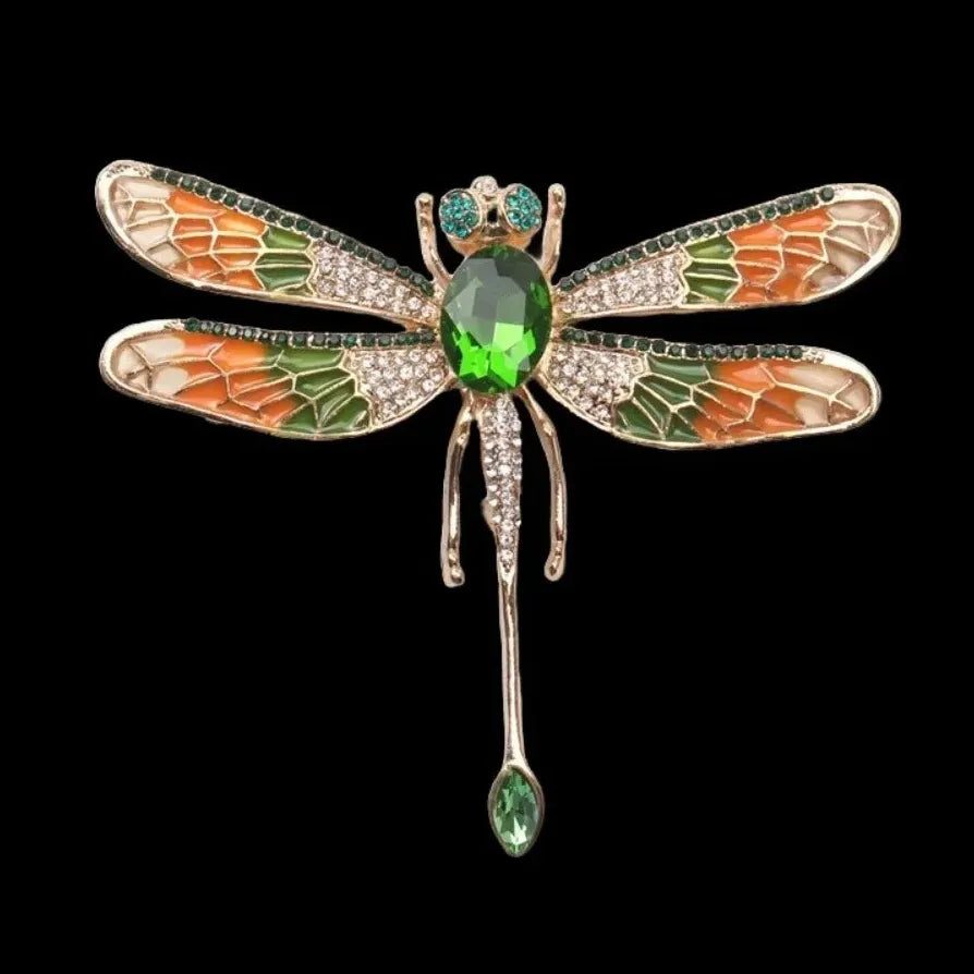 Vintage Chinese Dragonfly Dragon Brooch Pin Classic Jewelry Gift