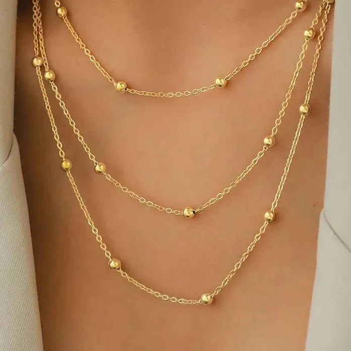 Bohemian Multi-layered Round Beads Choker Necklace for Women Jewelry Trendy