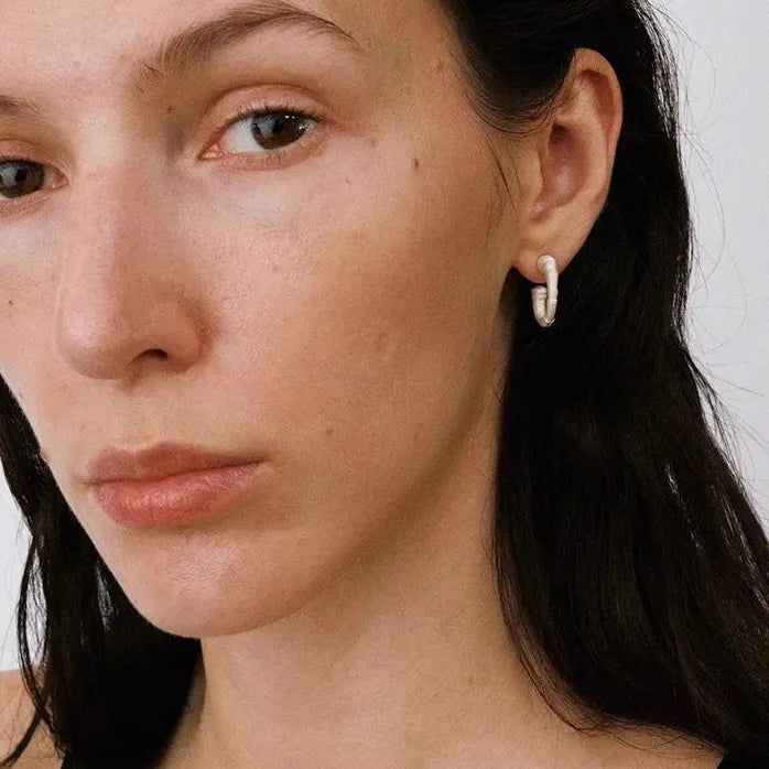 Copper Retro Geometric Small Stud Earrings Unisex Vintage Jewelry Gift