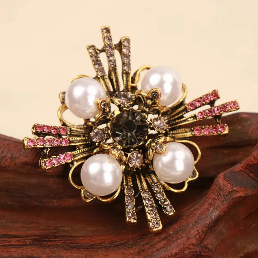 Luxury Openwork Floral Cross Brooch for Men & Women Elegant Style