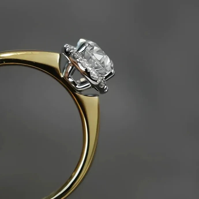 Elegant Cubic Zirconia Gold Color Geometric Wedding Rings for Women Brass