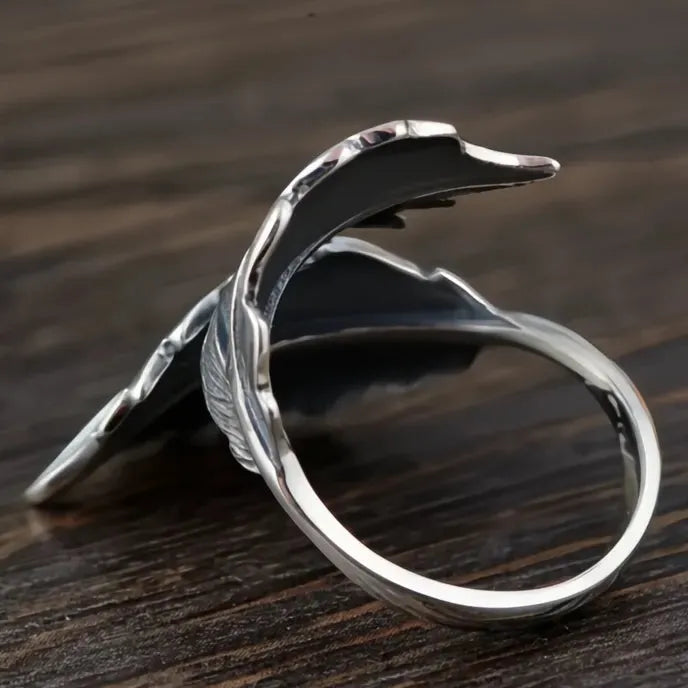 Vintage Resizable Brass Leaf Ring for Women, Geometric Retro Jewelry for Party & Daily Wear