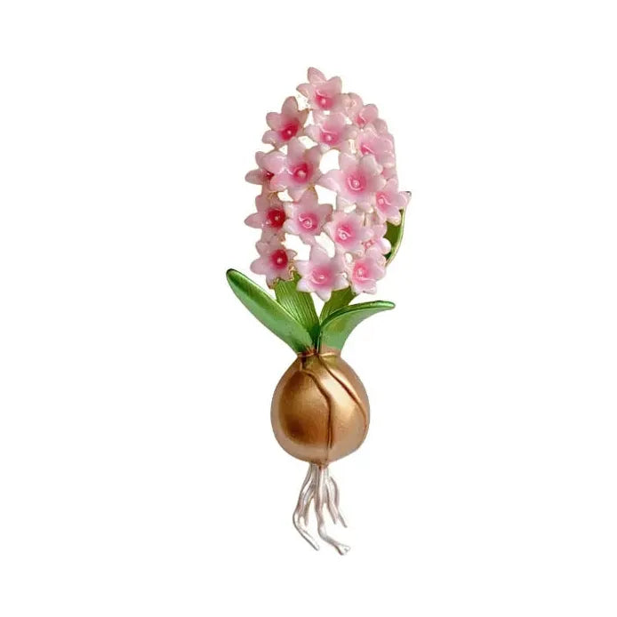 Lilac Floral Brooch Pin Elegant Fashion Jewelry for Women Accessory