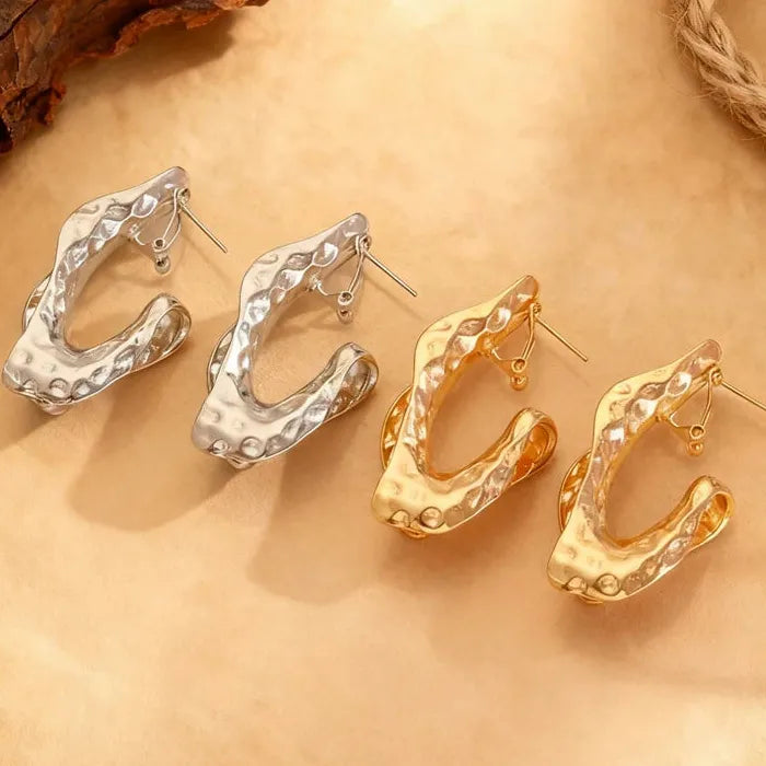 Retro Geometric Irregular Leaf Zinc Alloy Drop Earrings for Women Gift
