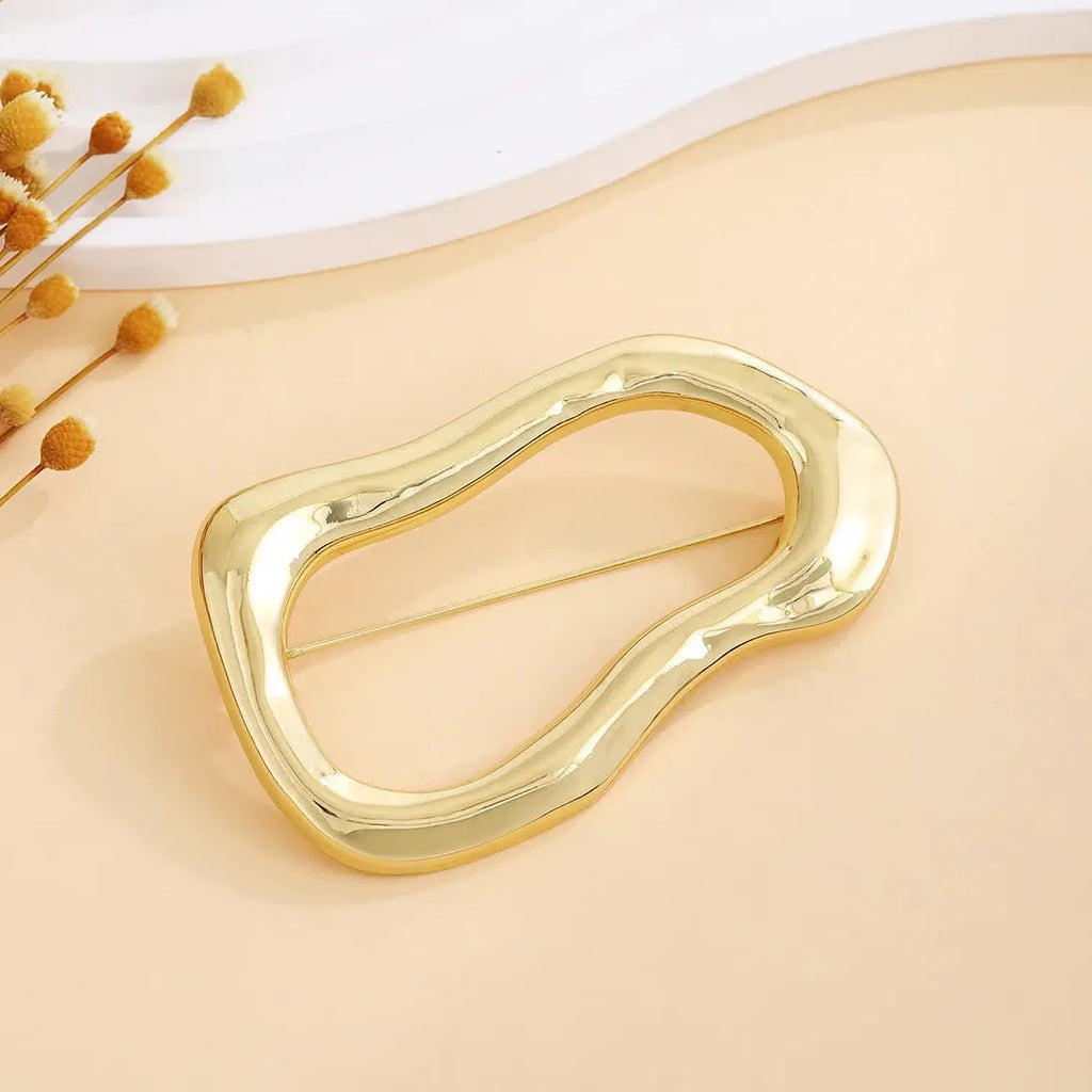 European American Irregular Oval Luxury Fashion Brooch Pin for Women