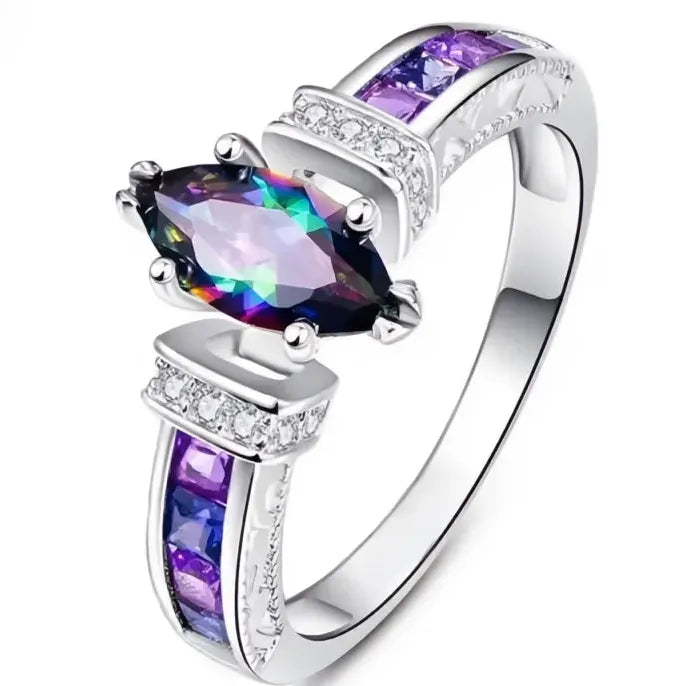 Marquise Purple Cubic Zirconia Prong Setting Cocktail Ring Women Sizes 6-10