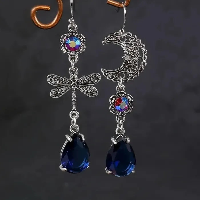 Retro Dragonfly Drop Earrings for Women Girls Cubic Zirconia Animal Jewelry