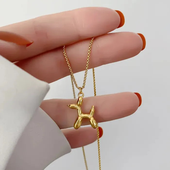Silver Mini Balloon Dog Stud Earrings for Women Korean Jewelry