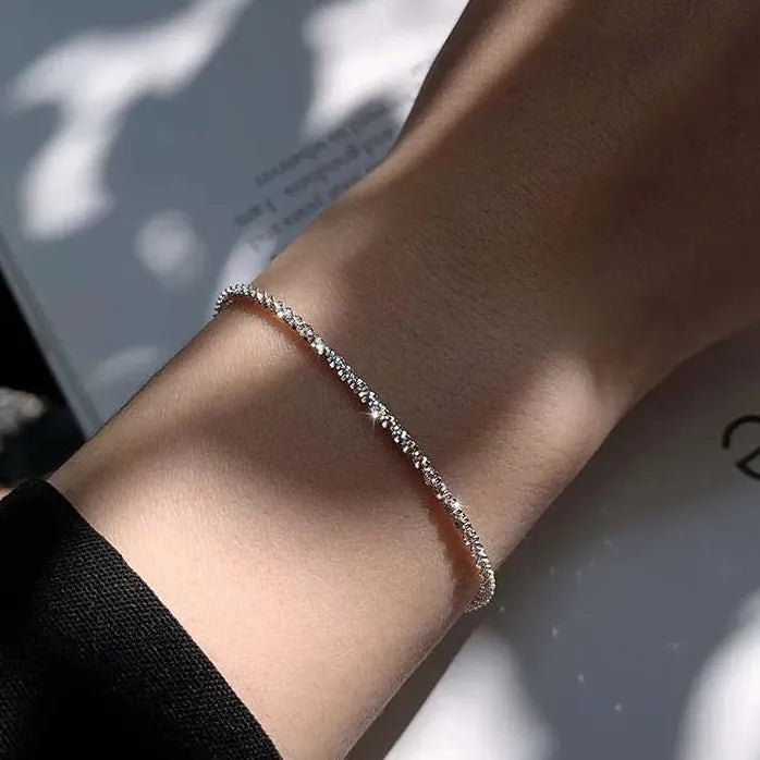 2026 Silver Sparkling Gypsophila Adjustable Chain Bracelet Women Wedding Jewelry