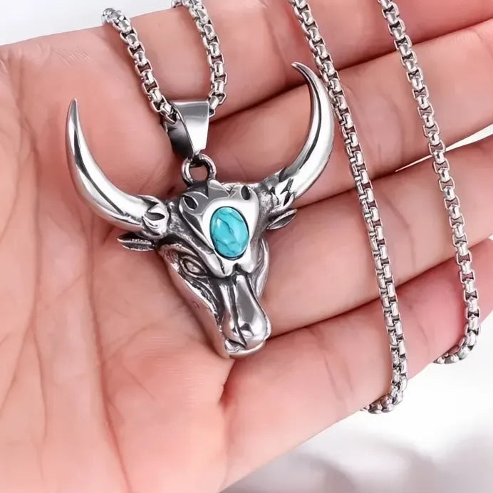 Lifelike Cow Pendant Necklace Zinc Alloy Unisex Hip-Hop Party Accessory