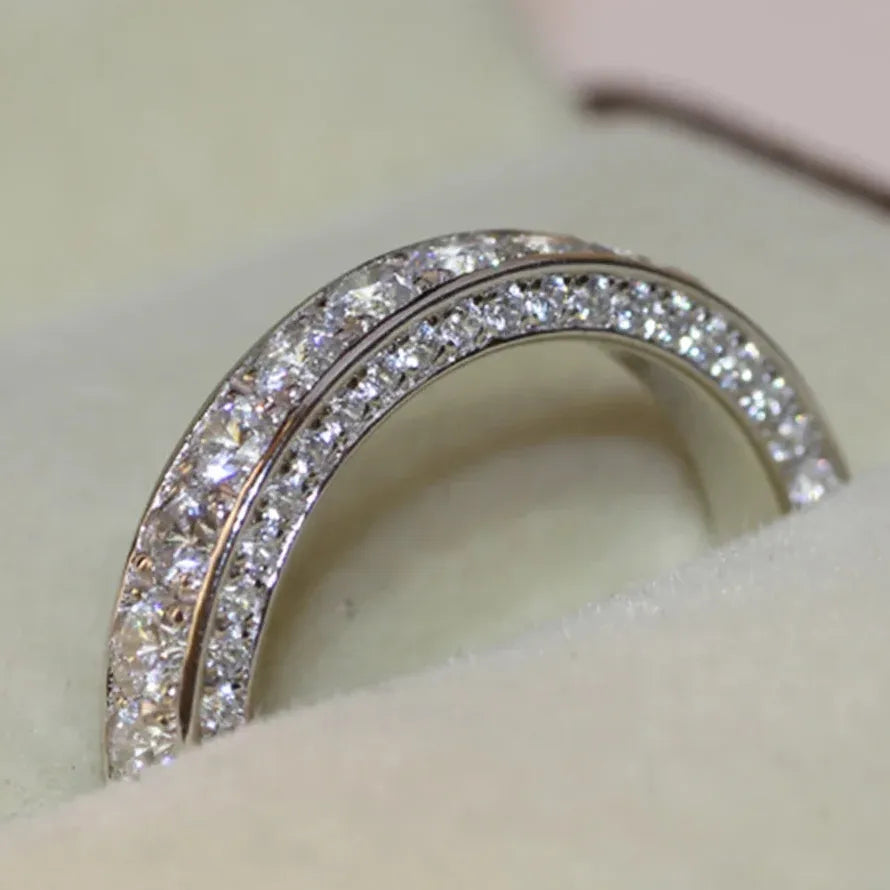 Women’s Zinc Alloy Wedding Party Ring Dazzling Cubic Zircon Anniversary Gift