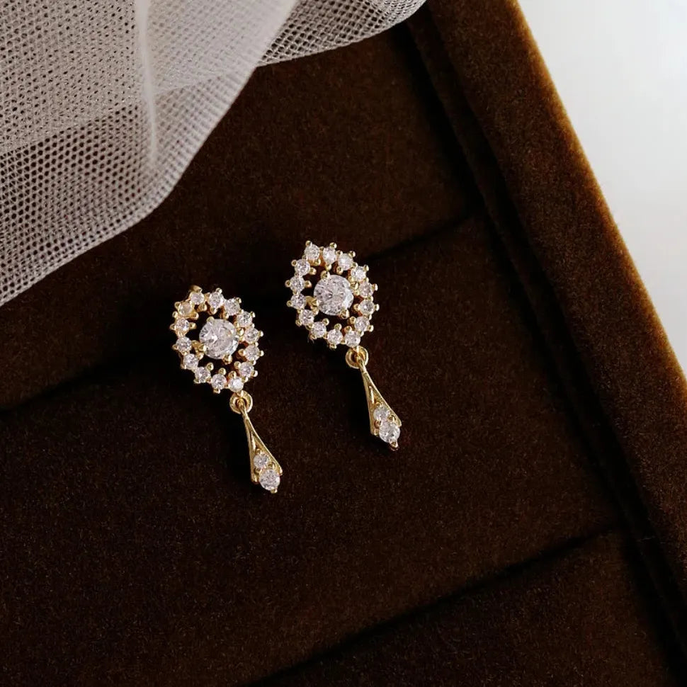 Personalized Colored Zircon Women’s Earrings Simple Exquisite Student Jewelry