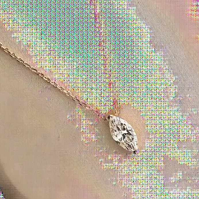 Marquise Cubic Zirconia Pendant Necklace with Gold Chain for Weddings