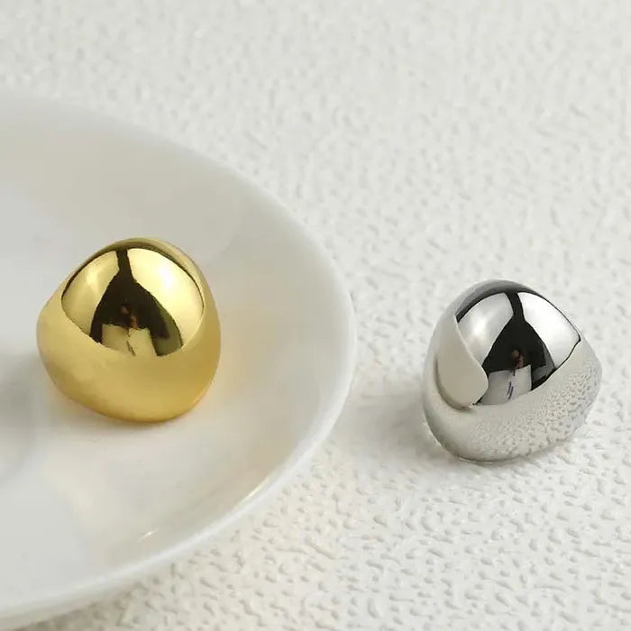 Big Oval Metal Open Rings Punk Gold Chunky Statement Jewelry Gift Women Men