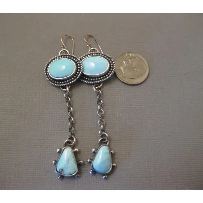 Vintage Bohemian Round Geometric Long Chain Pendant Earrings Zinc Alloy Jewelry