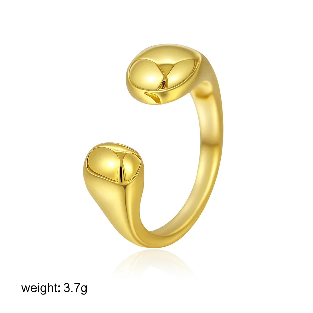18k Gold Plated Hypoallergenic Waterproof Droplet Ring for Women Stylish Bijoux