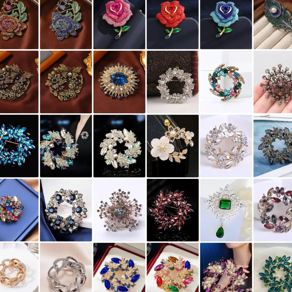 Classic Floral Brooch for Wedding Party Gift Men & Women