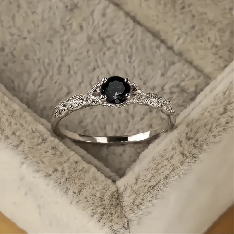 Light Luxury Cubic Zirconia Women's Ring Brass Metal Simple Fashion Temperament Ring