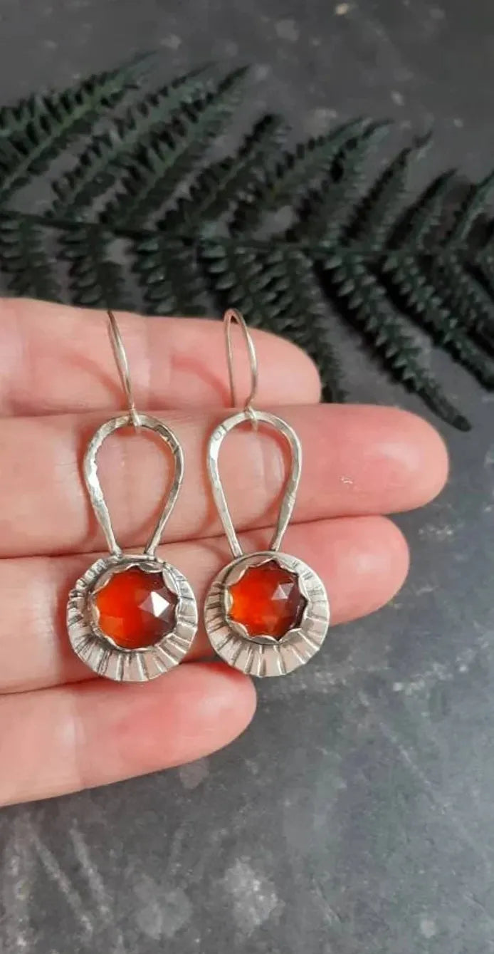 Handmade Boho Zinc Alloy Drop Hook Earrings Women Ancient Design Gift