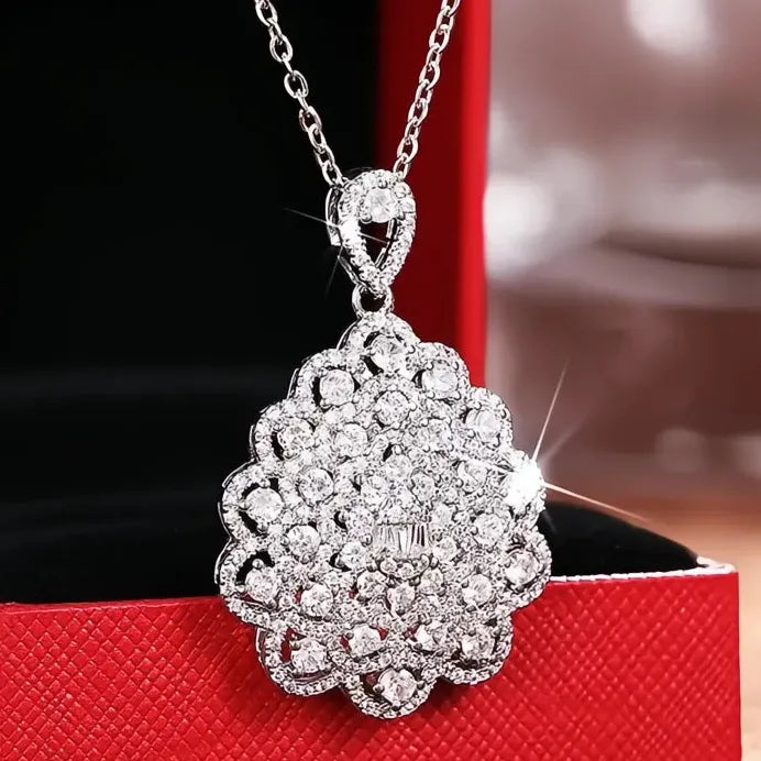 Elegant Geometric Cubic Zirconia Pendant Necklace for Women Wedding Jewelry