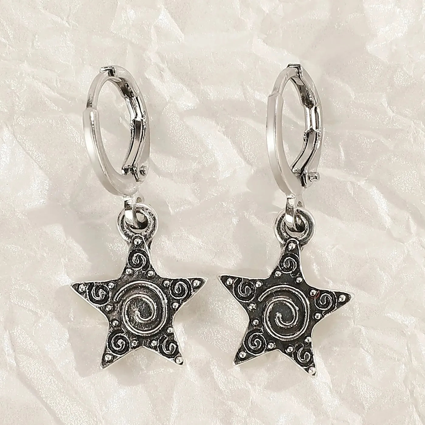 Goth Vintage Pink Strawberry Heart Star Bowknot Pendant Earrings EMO Y2K Fashion