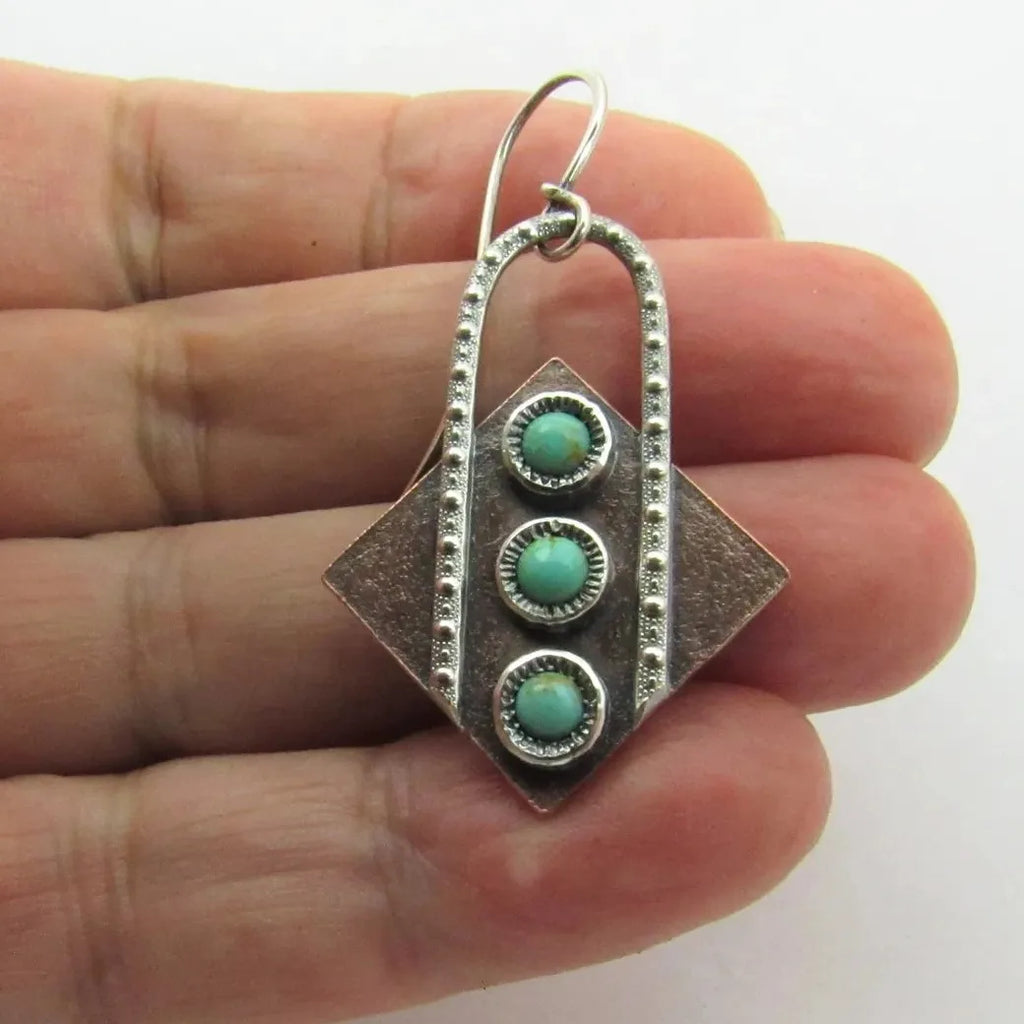 Retro Bohemian Geometric Diamond Zinc Alloy Women's Drop Earrings Ethnic Style